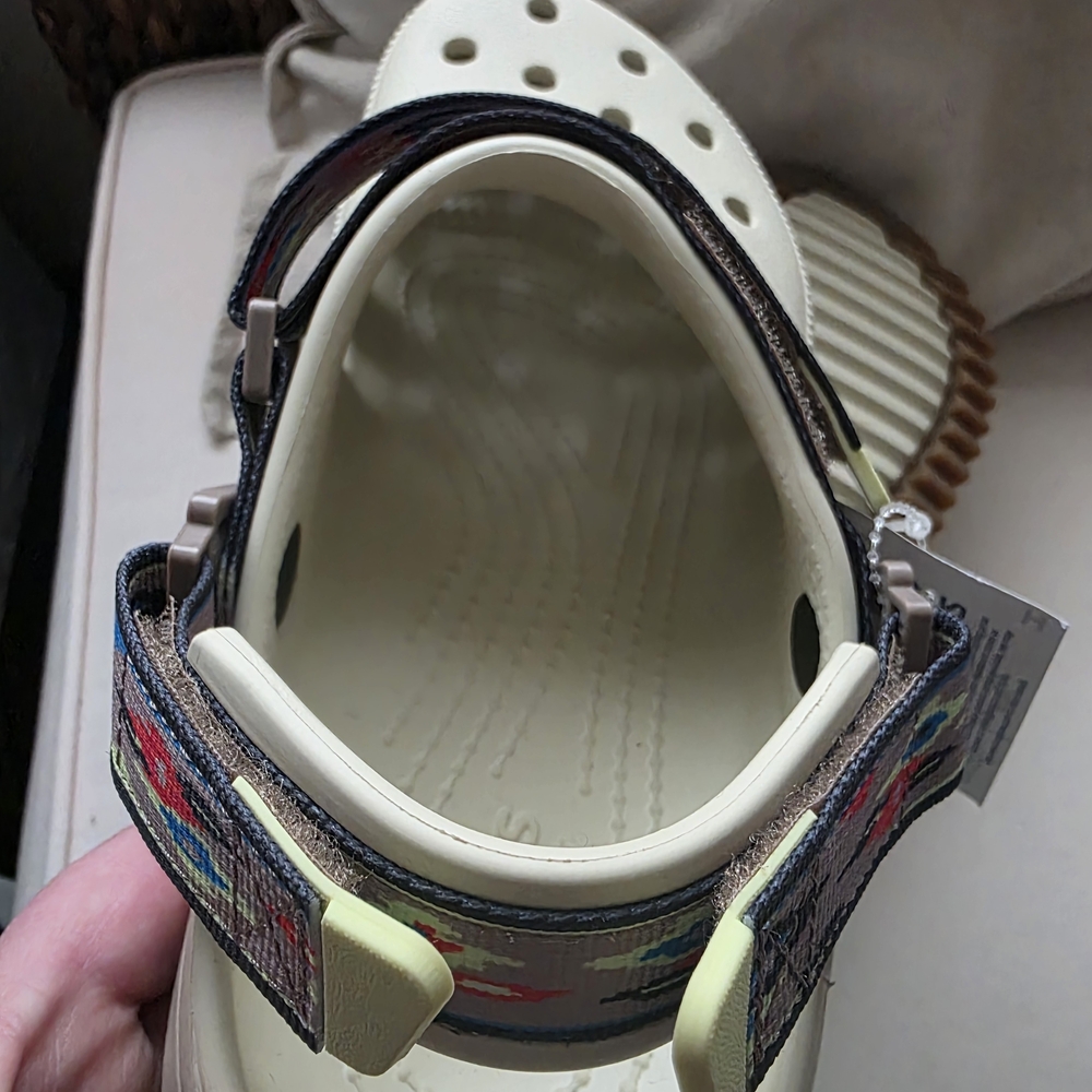 Crocs Classic Hiker Ikat Clog with Multi-Color Strap - Cream - Picture 5 of 7